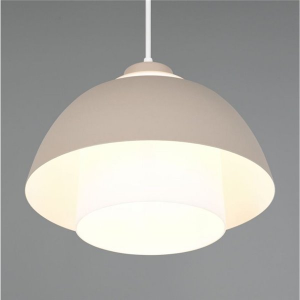 Lámpara de techo TILOS grande Ø30cm de metal y vidrio, E27 excl. max 10W IP20 Beige