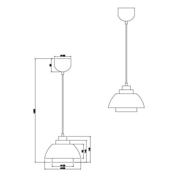 Lámpara de techo TILOS Ø23cm de metal y vidrio, E27 excl. max 10W IP20 Negro