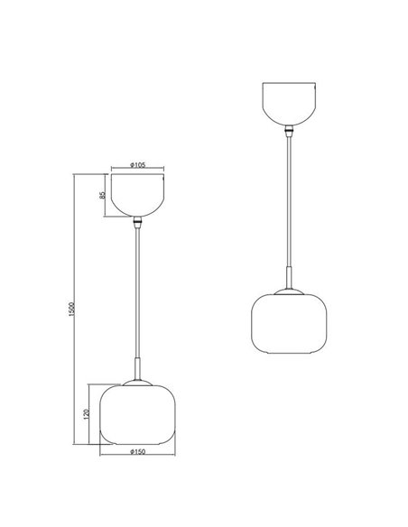 Plafonnier SIGNE Ø15cm, abat-jour en verre E14 (hors ampoules), puissance max. 14W, IP20, blanc