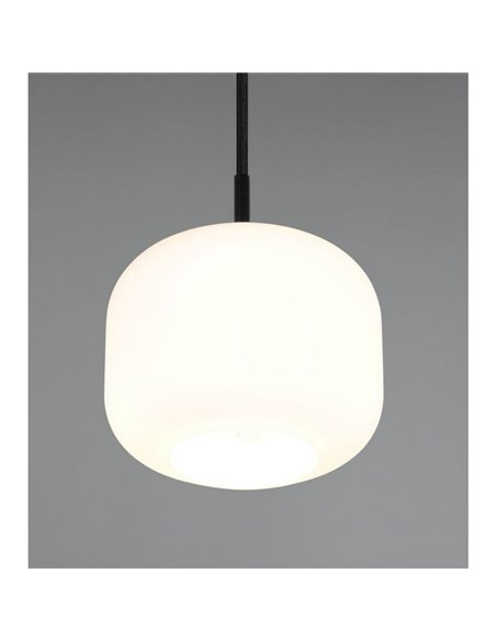 Plafonnier SIGNE Ø15cm, abat-jour en verre E14 (hors ampoules), puissance max. 14W, IP20, blanc