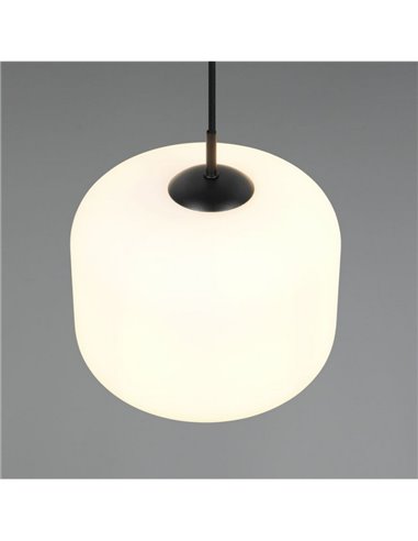 Grand plafonnier SIGNE Ø25cm, abat-jour en verre E14 (hors ampoules), puissance max. 14W, IP20, blanc