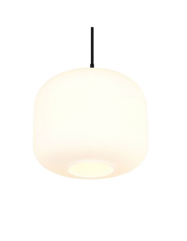 Grand plafonnier SIGNE Ø25cm, abat-jour en verre E14 (hors ampoules), puissance max. 14W, IP20, blanc