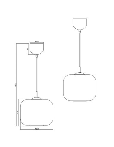 Luminária de teto grande SIGNE Ø25cm, cúpula de vidro E14 (não inclusa), potência máxima de 14W, IP20, branca.