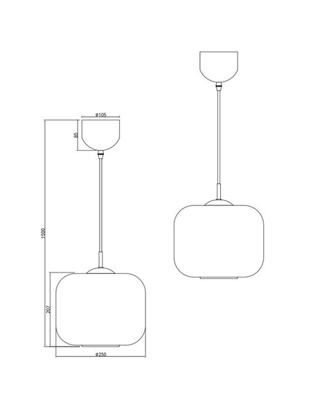 Lámpara de techo SIGNE grande Ø25cm, pantalla de vidrio E14 excl. max 14W IP20 Blanco