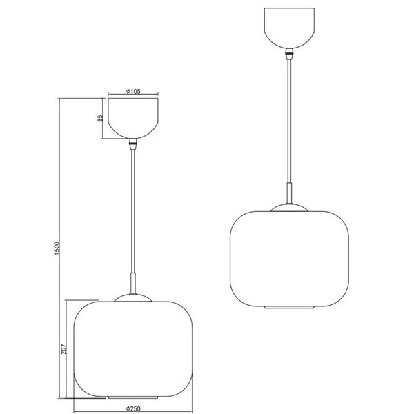 Lámpara de techo SIGNE grande Ø25cm, pantalla de vidrio E14 excl. max 14W IP20 Blanco
