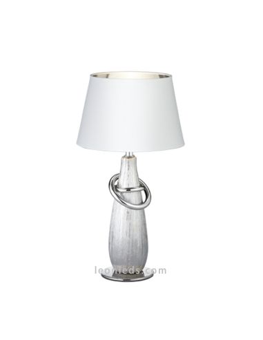 Lámpara de Sobremesa Dorada y Blanca Thebes | Lámpara de mesa clasica y moderna | LeonLeds Iluminación