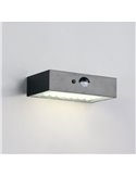 Aplique solar LED exterior ELVAS sensor de movimiento y luz arriba/abajo 3W 380Lm 4000K IP65 Negro