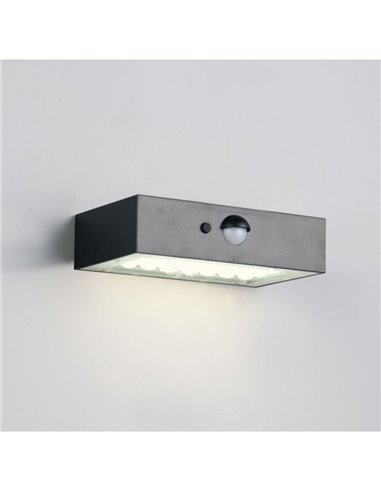 Aplique solar LED exterior ELVAS sensor de movimiento y luz arriba/abajo 3W 380Lm 4000K IP65 Negro