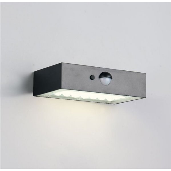 Aplique solar LED exterior ELVAS sensor de movimiento y luz arriba/abajo 3W 380Lm 4000K IP65 Negro