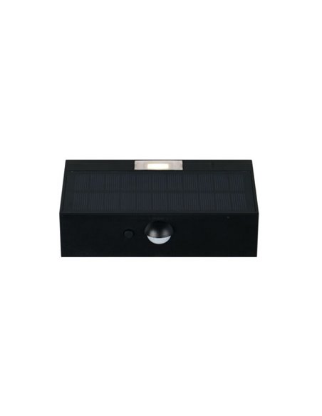 Aplique solar LED exterior ELVAS sensor de movimiento y luz arriba/abajo 3W 380Lm 4000K IP65 Negro