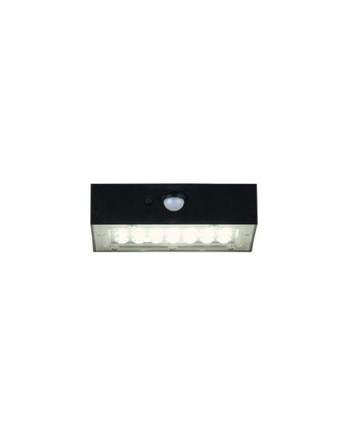 Aplique solar LED exterior ELVAS sensor de movimiento y luz arriba/abajo 3W 380Lm 4000K IP65 Negro