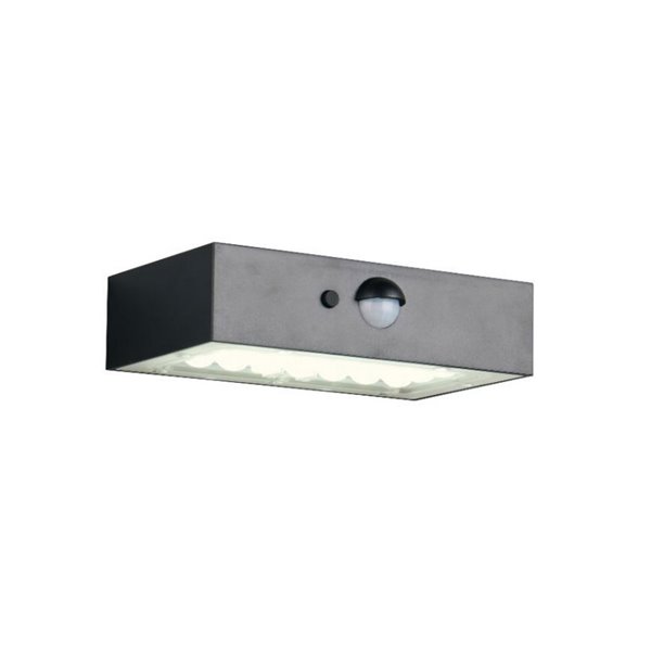 Luminária de parede solar LED externa ELVAS com sensor de movimento e iluminação para cima/para baixo, 3W 380lm 4000K IP65 preta