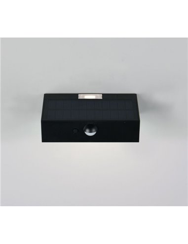 Aplique solar LED exterior ELVAS sensor de movimiento y luz arriba/abajo 3W 380Lm 4000K IP65 Negro