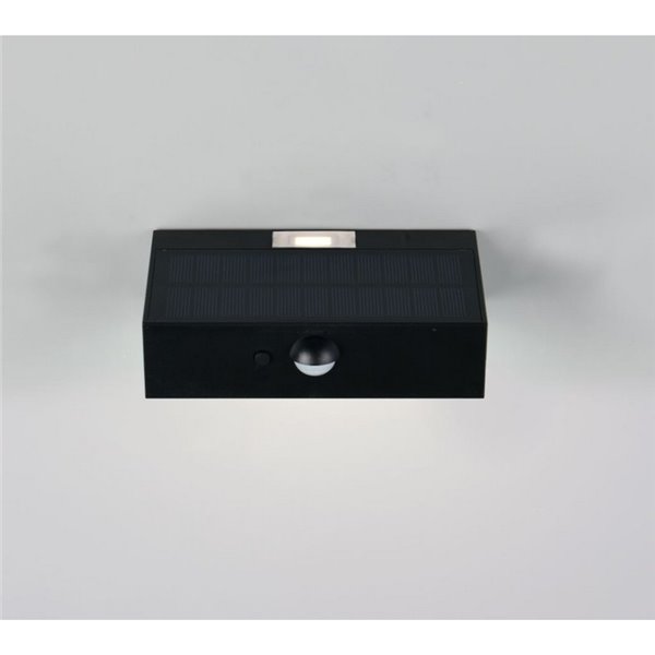 Aplique solar LED exterior ELVAS sensor de movimiento y luz arriba/abajo 3W 380Lm 4000K IP65 Negro