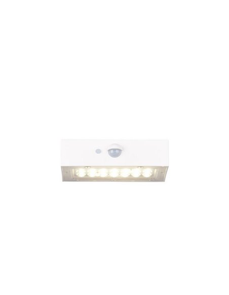 Luminária de parede externa solar LED ELVAS com sensor de movimento e crepúsculo, 3W 380Lm 4000K IP65 Branca
