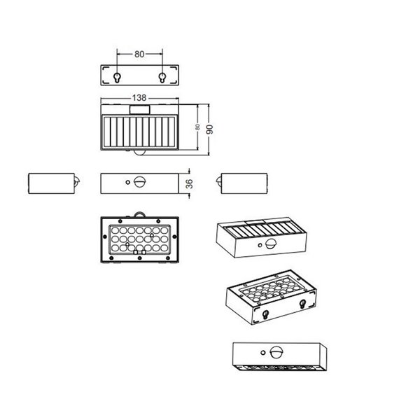 Aplique LED exterior solar ELVAS sensor de movimiento y crepuscular 3W 380Lm 4000K IP65 Blanco