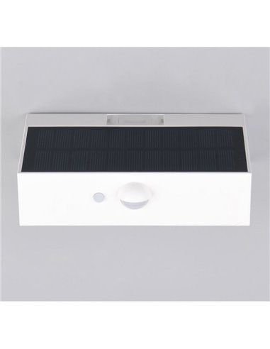 Aplique LED exterior solar ELVAS sensor de movimiento y crepuscular 3W 380Lm 4000K IP65 Blanco