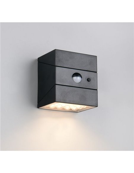 Aplique solar LED exterior TALCA sensor de movimiento, CCT regulable y función memoria 2,5W 330Lm IP65