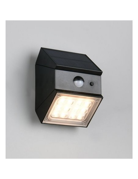 Aplique solar LED exterior TALCA sensor de movimiento, CCT regulable y función memoria 2,5W 330Lm IP65