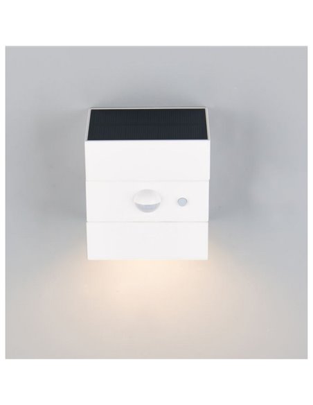 Aplique LED solar exterior TALCA CCT regulable, sensor de movimiento y función memoria 2,5W 330Lm IP65