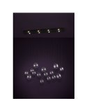 Lámpara LED grande colgante ESPARDELLO, base negra rectangular y 15 bolas colgantes, 3000K 4000Lm
