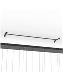 Lámpara LED grande colgante ESPARDELLO, base negra rectangular y 15 bolas colgantes, 3000K 4000Lm