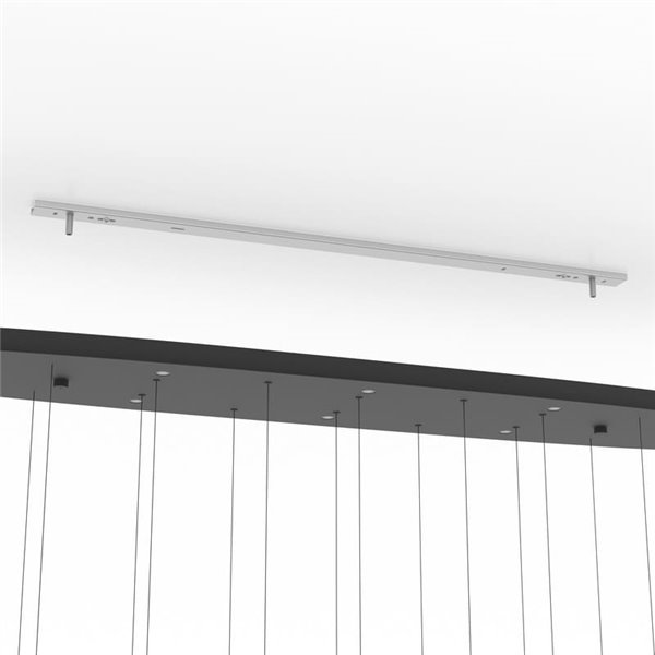 Lámpara LED colgante grande ESPARDELLO ovalada negra con 20 esferas, 3000K 4000Lm