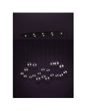 Lámpara LED colgante grande ESPARDELLO ovalada negra con 20 esferas, 3000K 4000Lm