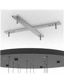 Lámpara LED colgante ESPARDELLO redonda negra con 15 esferas de luz, 3000K 3000Lm
