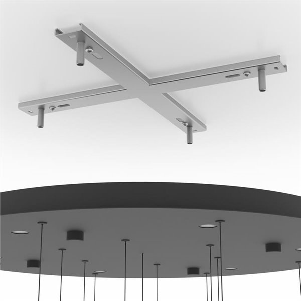 Suspension LED ronde ESPARDELLO noire avec 15 sphères lumineuses, 3000K 3000 lm