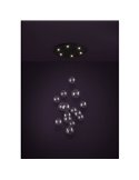 Lámpara LED colgante ESPARDELLO redonda negra con 15 esferas de luz, 3000K 3000Lm