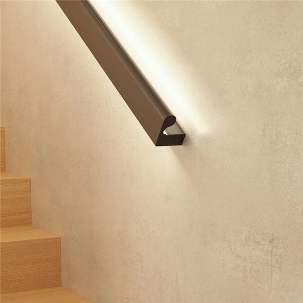 Profilé/garde-corps en aluminium (pour 2 bandes LED, une au-dessus et une en dessous) BOX 98 RAILING blanc 2x15W/m, 2 mètres