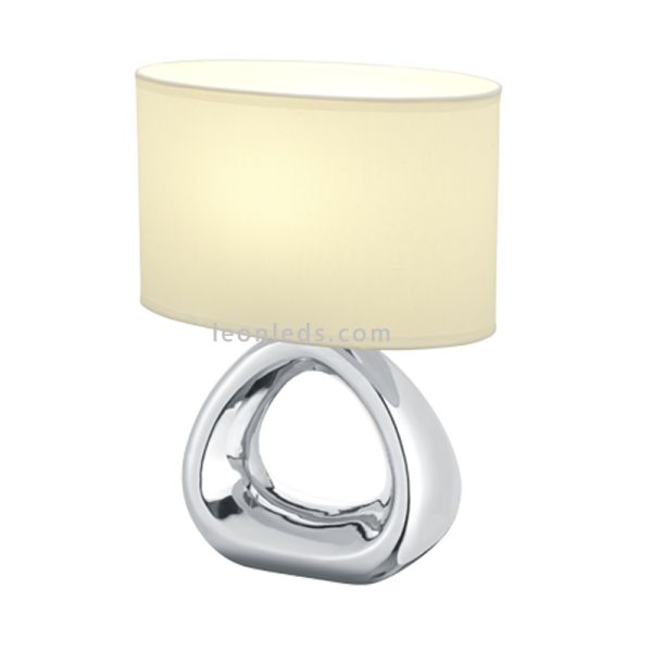 Lámpara de Sobremesa Moderna | Lámpara de mesa de noche Plateada | Lámpara de mesa Gizeh | LeonLeds