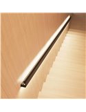Perfil aluminio/barandilla (para 2 tiras LED arriba y abajo) BOX 98 RAILING negro 2x15W/m, 2 metros