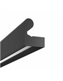 Perfil aluminio/barandilla (para 2 tiras LED arriba y abajo) BOX 98 RAILING negro 2x15W/m, 2 metros