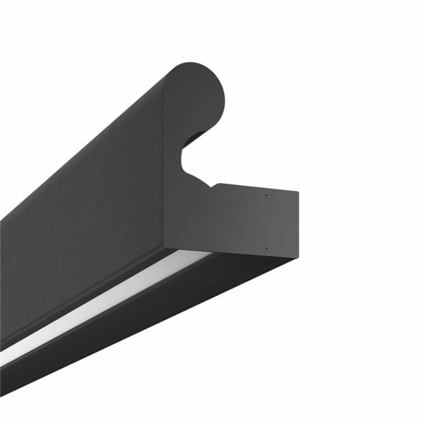 Perfil aluminio/barandilla (para 2 tiras LED arriba y abajo) BOX 98 RAILING negro 2x15W/m, 2 metros