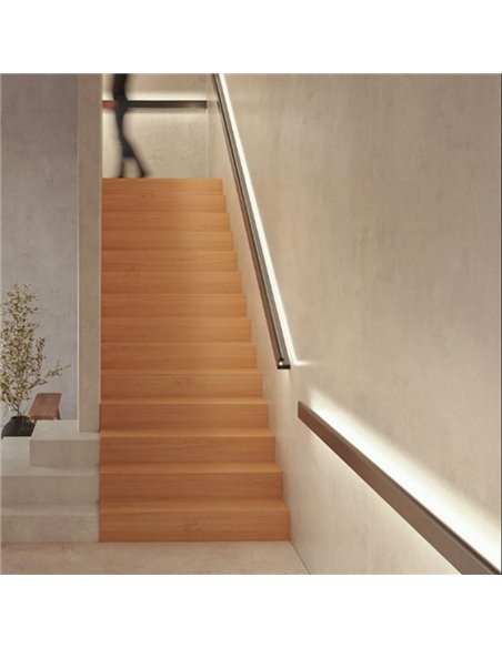 Profilé/garde-corps en aluminium (pour 2 bandes LED au-dessus et en dessous) BOX 98 RAILING noir 2x15W/m, 2 mètres