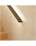 Profilé/garde-corps en aluminium (pour 2 bandes LED au-dessus et en dessous) BOX 98 RAILING noir 2x15W/m, 2 mètres