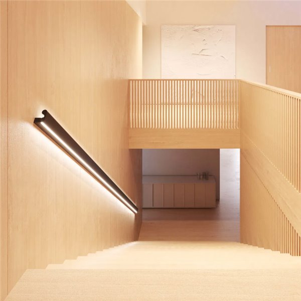 Perfil aluminio/barandilla (para 2 tiras LED arriba y abajo) BOX 98 RAILING negro 2x15W/m, 2 metros