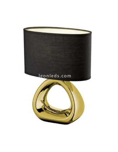 Abajur Minimalista | Candeeiro de Mesa Dourado e Preto | Candeeiro de cabeceira moderno em ouro | Leon Iluminação LED