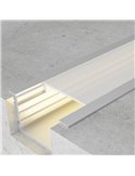 Perfil empotrable de aluminio OREB para tiras LED 2 metros con tapas y difusor, 20x44mm, LM3781