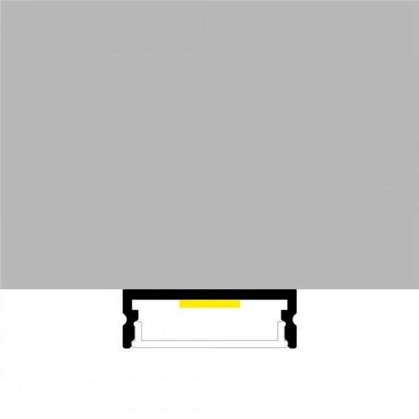 Perfil de aluminio empotrable TRAKE para tiras LED 2 metros con grapas, tapas y difusor, 30x10mm, LM3775