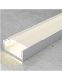 Perfil de aluminio empotrable TRAKE para tiras LED 2 metros con grapas, tapas y difusor, 30x10mm, LM3775