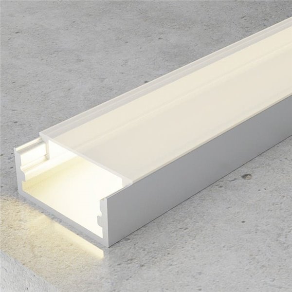 Perfil de aluminio empotrable TRAKE para tiras LED 2 metros con grapas, tapas y difusor, 30x10mm, LM3775