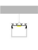 Perfil de aluminio colgante CUBIK para tiras LED 2 metros, con tapas y difusor alto, 26x23mm, LM3773