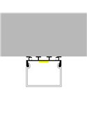Perfil de aluminio colgante CUBIK para tiras LED 2 metros, con tapas y difusor alto, 26x23mm, LM3773