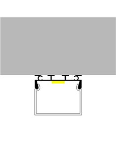 Perfil de aluminio colgante CUBIK para tiras LED 2 metros, con tapas y difusor alto, 26x23mm, LM3773 2