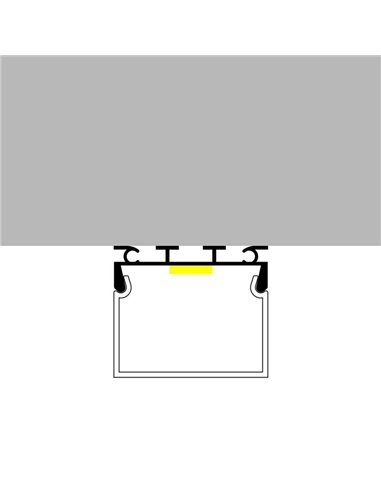 Perfil de aluminio colgante CUBIK para tiras LED 2 metros, con tapas y difusor alto, 26x23mm, LM3773