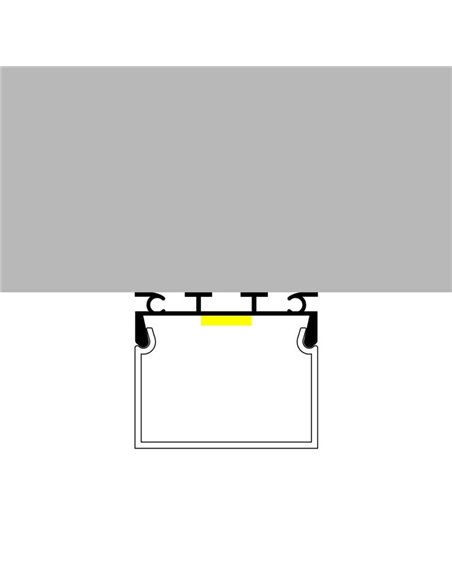 Perfil de alumínio CUBIK para suspensão de fitas de LED de 2 metros, com tampas de extremidade e difusor alto, 26x23mm, LM3773