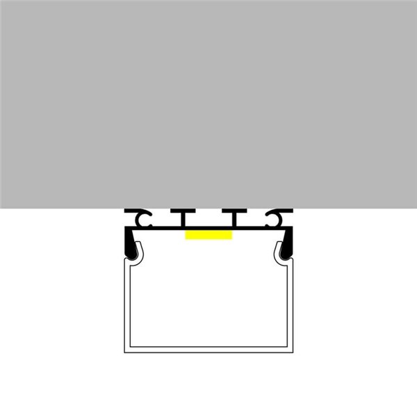 Perfil de aluminio colgante CUBIK para tiras LED 2 metros, con tapas y difusor alto, 26x23mm, LM3773